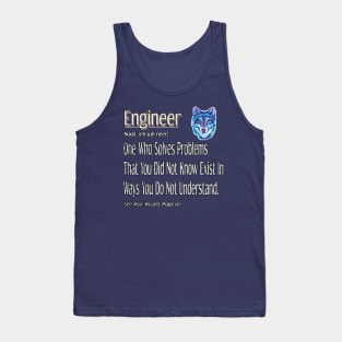 Funny Engineer Definition Awesome Engineering Gift For Wolf Lovers Tank Top